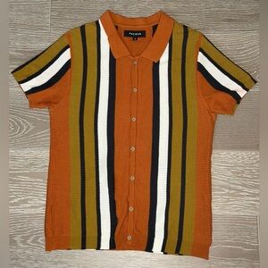 PacSun Orange and Black Knit Polo